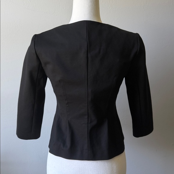 BANANA REPUBLIC Women’s Ponte Peplum Jacket Black Blazer Size 0 - Picture 3 of 16